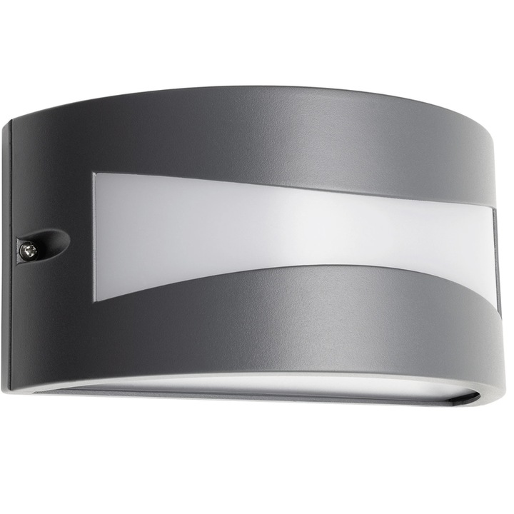 Aplica exterior cu LED, 10 W, 610 lm, lumina calda, gri inchis, modern, 220V, 25.000 ore viata medie, IP54