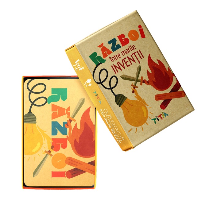Pachet Carti de Joc "Razboi - Intre Marile Inventii" - 60 de carti de joc cu inventii din toate timpurile