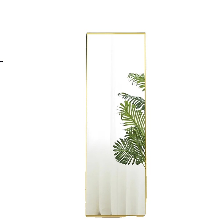 Fali tükör, biztonsági üveg, minimalista stílus, arany, 150x40cm