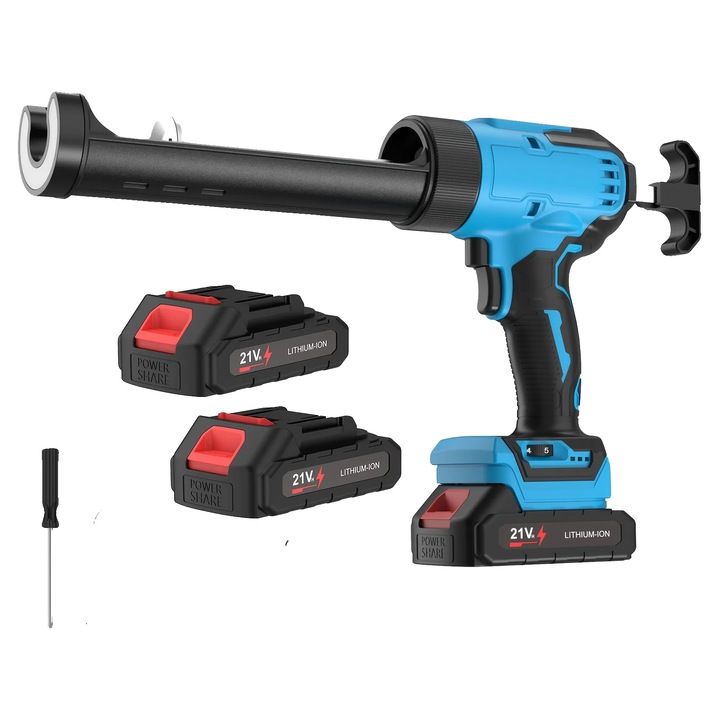 Pistol de lipit electric, 6 viteze ajustabile, 2 baterii, LED, 40x22x7cm