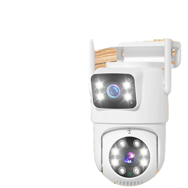 Камера за наблюдение, 8MP, дизайн с две лещи, водоустойчива, WiFi свързаност, EU щепсел