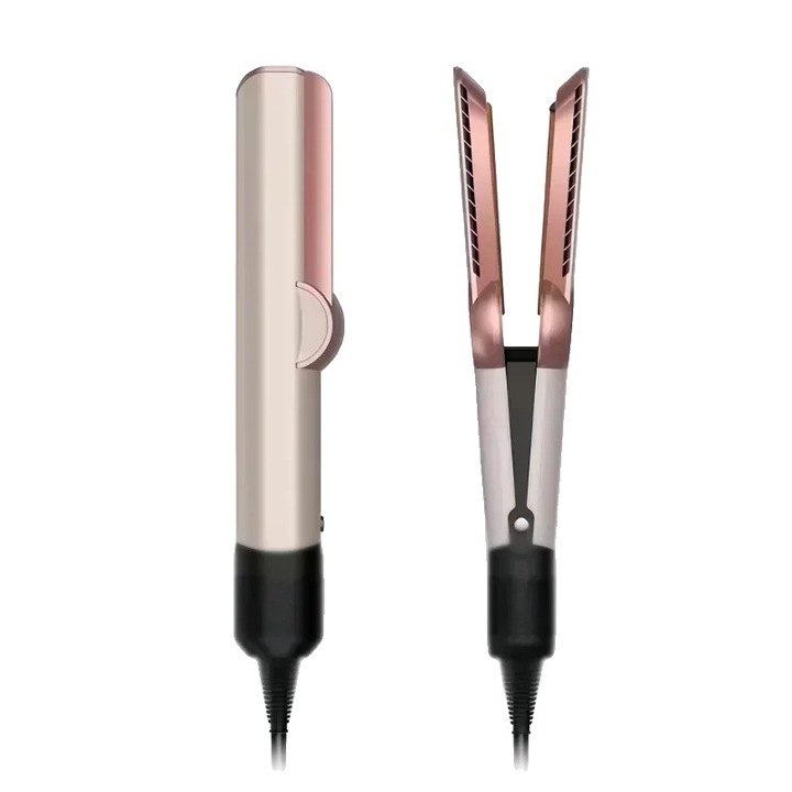 Perie de par electrica 2-in-1, uscare si indreptare, roz, 30x10x5cm