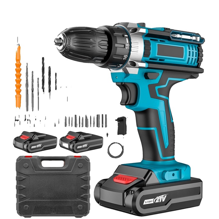 Aparat de insurubat fara fir, 32 setari de torsiune, 2 viteze, 2 baterii