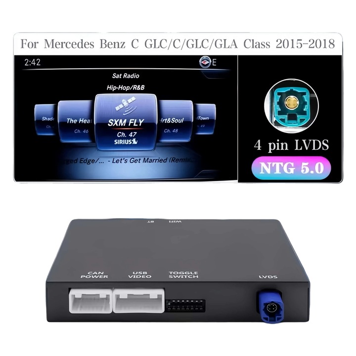 Decodor CarPlay si Android Auto, conectivitate wireless, suport control, pentru Benz NTG 5.0