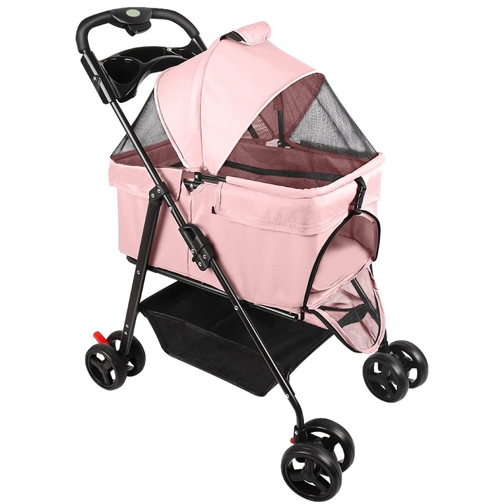 Marsupiu pentru animale, roz, design usor, caracteristici de siguranta, dimensiuni compacte