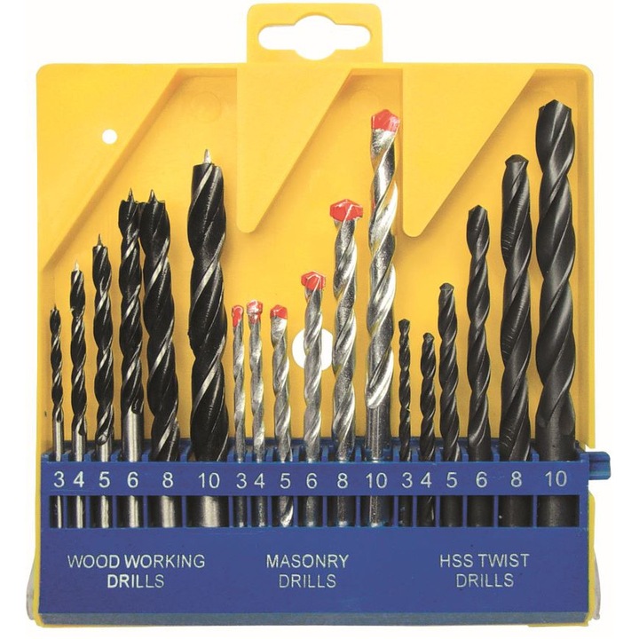 Set burghie pentru beton, metal si lemn, 18 Buc Sparta