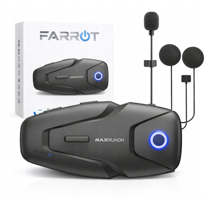Intercom moto FARROT Rider X2, Bluetooth, 500m, 2 utilizatori, sunet clar, compatibil cu toate castile
