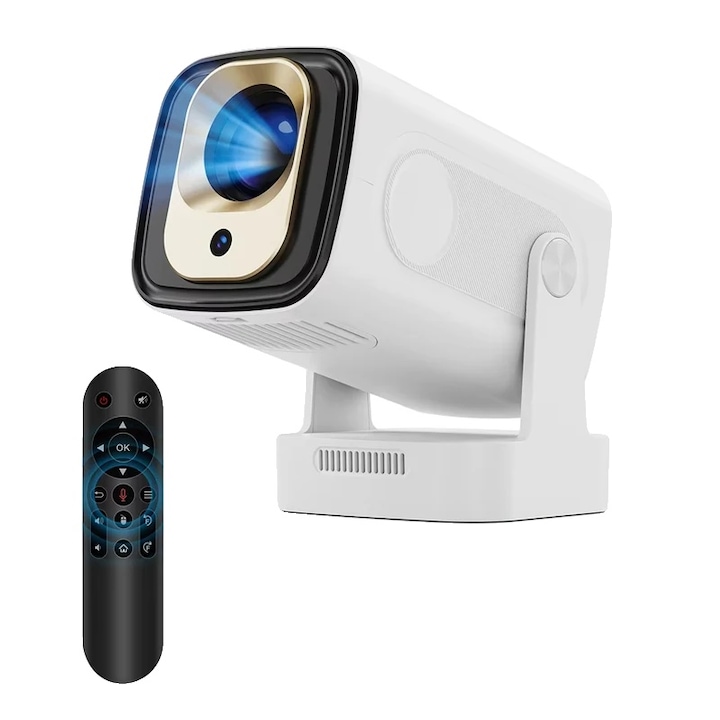 Videoproiector A10, proiectie 30-150 inch, rezolutie 1280x720, conectivitate smartphone, difuzor integrat