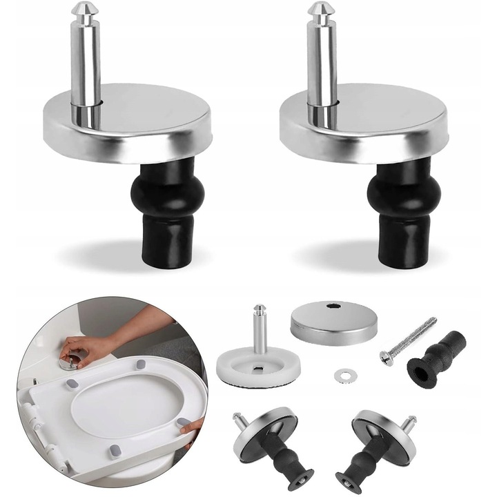 Set 2 balamale indepartabile pentru Toaleta, 50mm, Material Durabil, Montaj Usor