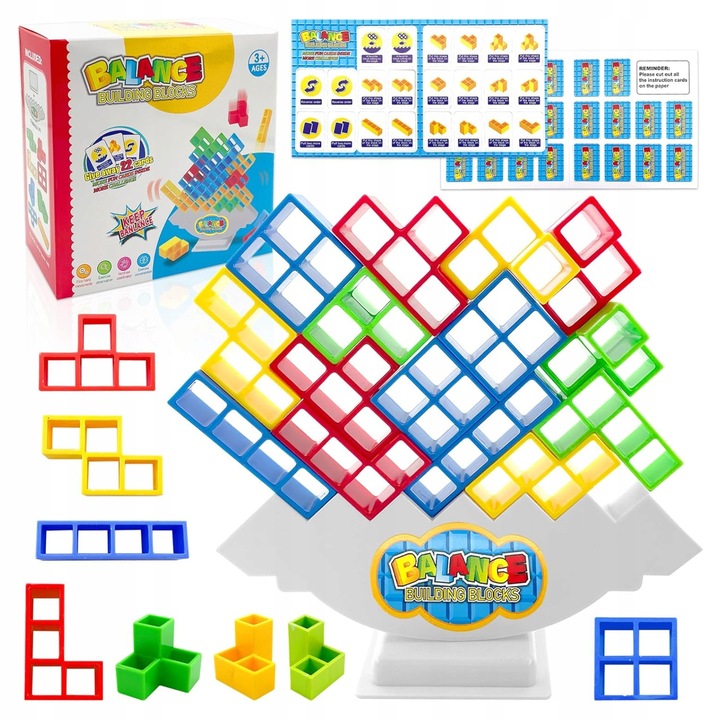 Játékos oktató Tetra Tower, 48 darab, többszínű, 5+ év