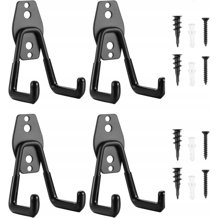 Set 4 buc. CARLIGE DE GARAJ 3-H CARLIGE SUPORT DE PERETE PENTRU ATELIER PE PERETE
