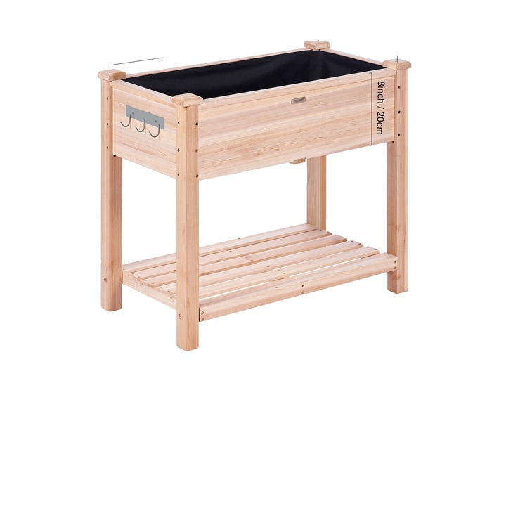 Ghiveci de gradina tip A, design ridicat, constructie din lemn durabil, 120x58x76cm