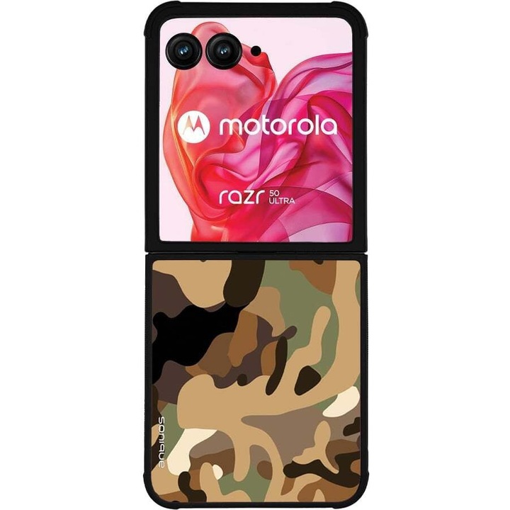 Husa telefon Sonique Camouflage Army, silicon, design camuflaj, antisoc, pentru Motorola Razr 50 Ultra