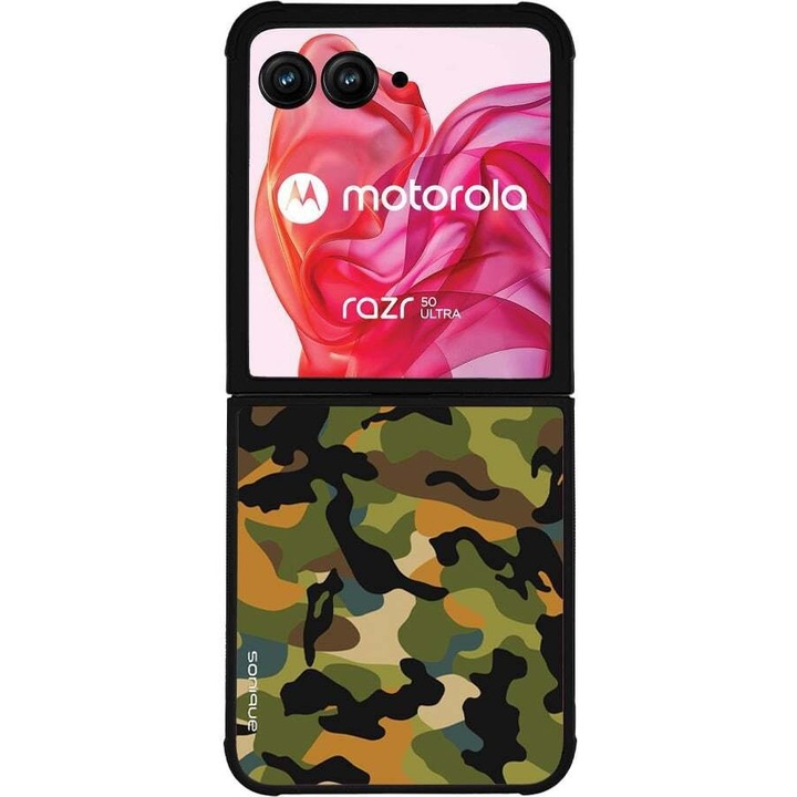 Husa telefon Sonique Camouflage Army, verde, silicon, antisoc, pentru Motorola Razr 50 Ultra