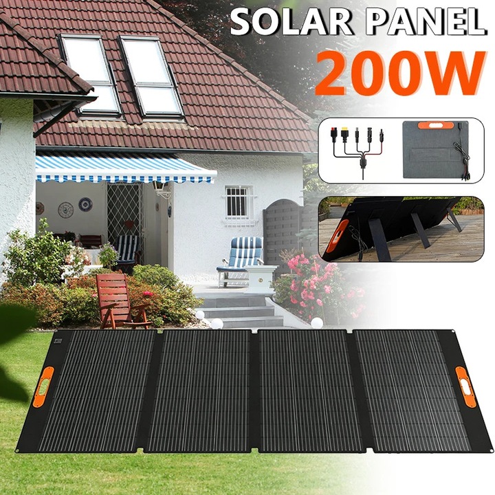 Panou solar pliabil, 200W, Negru