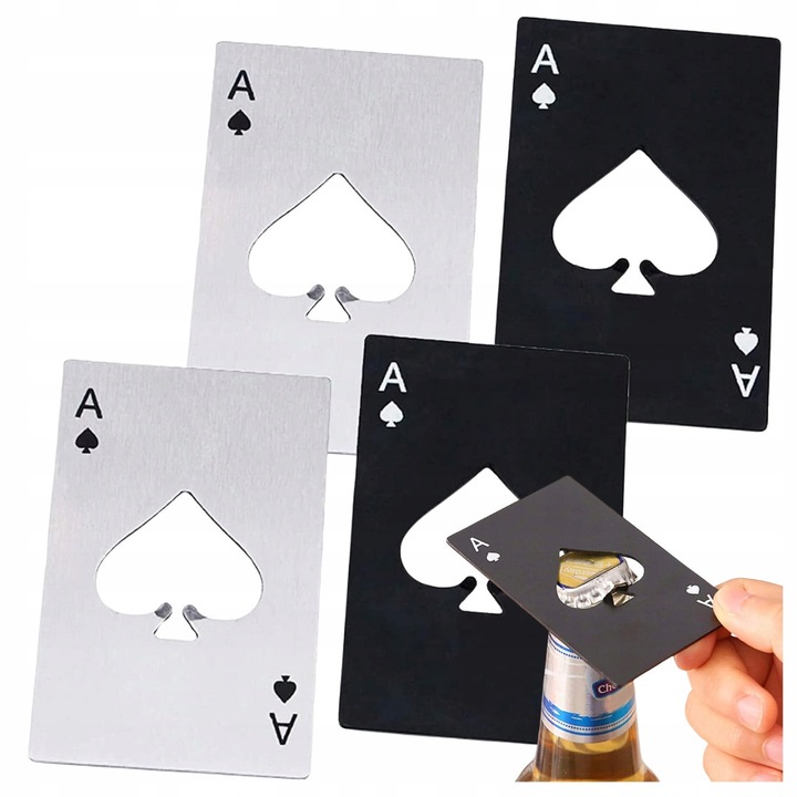 Комплект от 4 отварачки, сребрист/черен