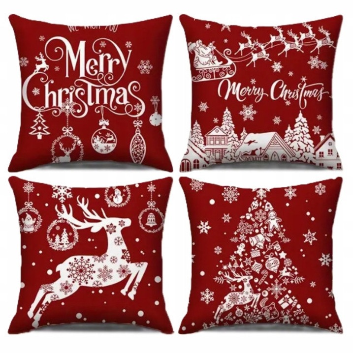 Set 4 fete de perna, Rosu, 45x45 cm