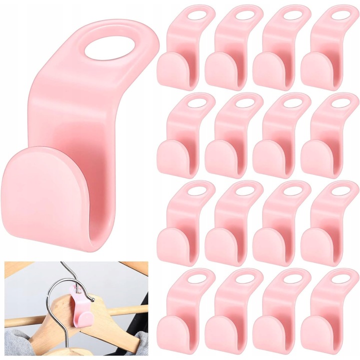 Set 65 buc Zaczepi pentru umerase, alb, pentru economisirea spatiului