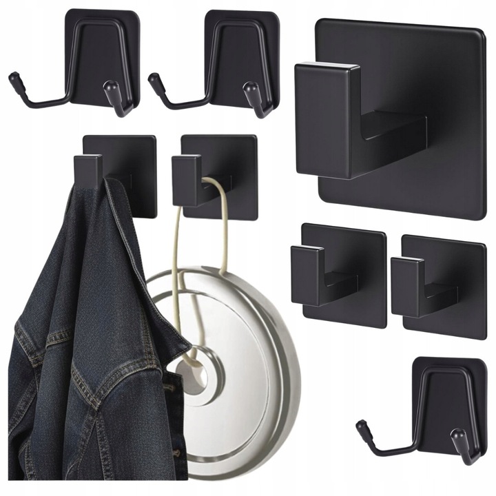 Set 6 suporturi autoadezive din inox