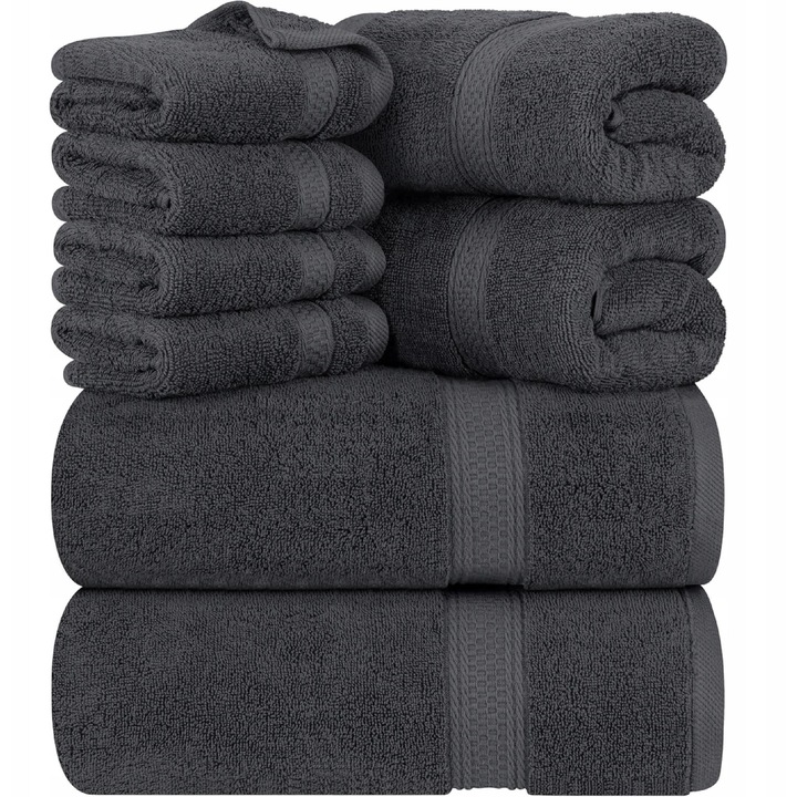 8 db szürke pamut törölköző készlet