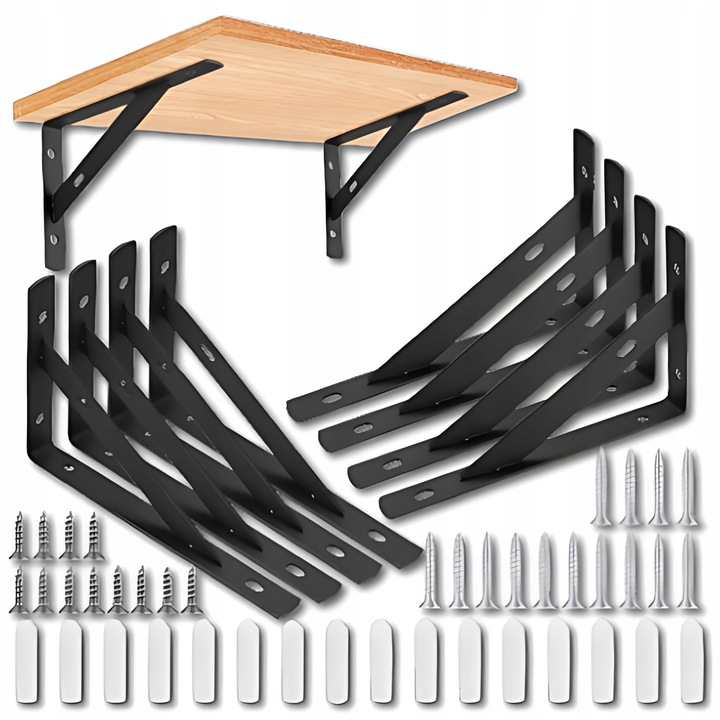 Set 8 suporturi pentru rafturi din fier