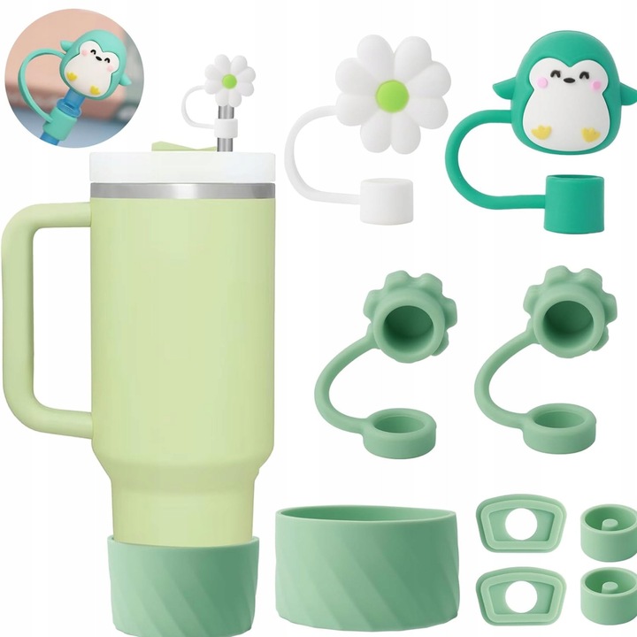 Комплект от 9 аксесоара за чаша, Stanley, силикон