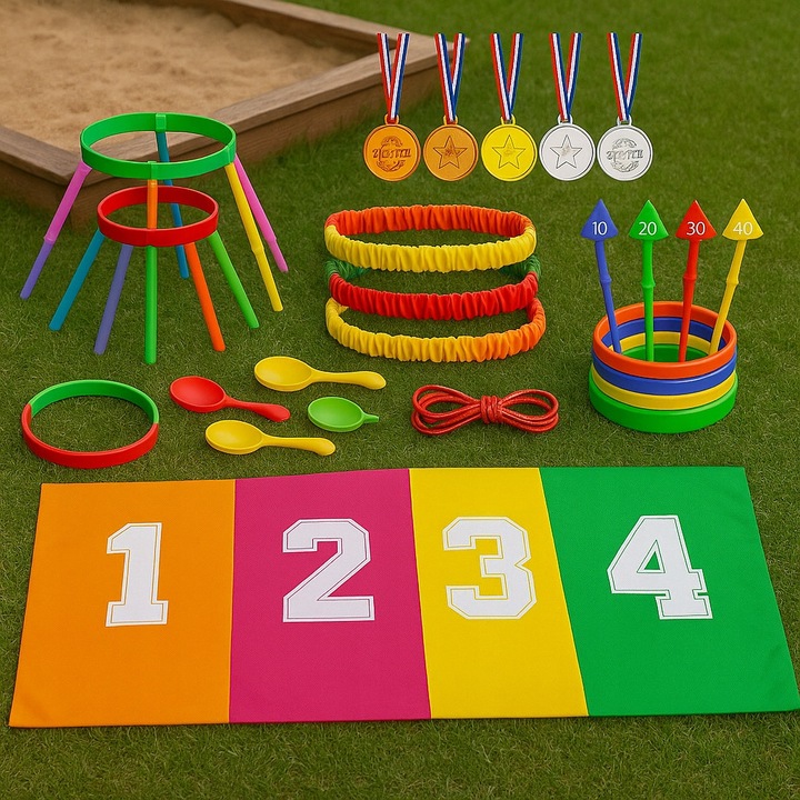 Set de jocuri in aer liber 5 in 1 pentru copii