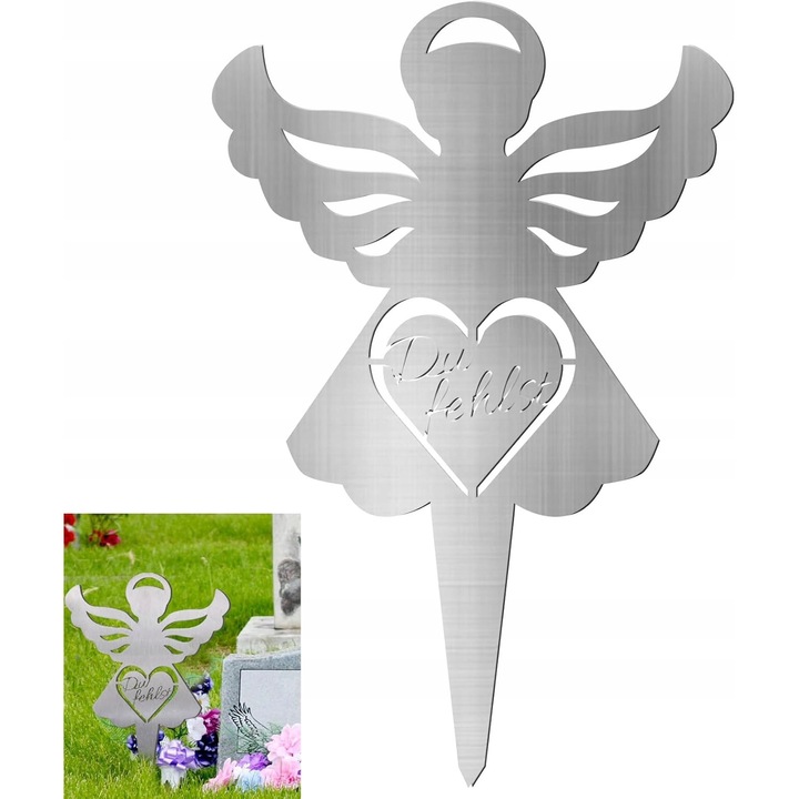 Accesorii pentru gradina, ANIOL NAGROBNY din otel inoxidabil, rezistent la conditii atmosferice