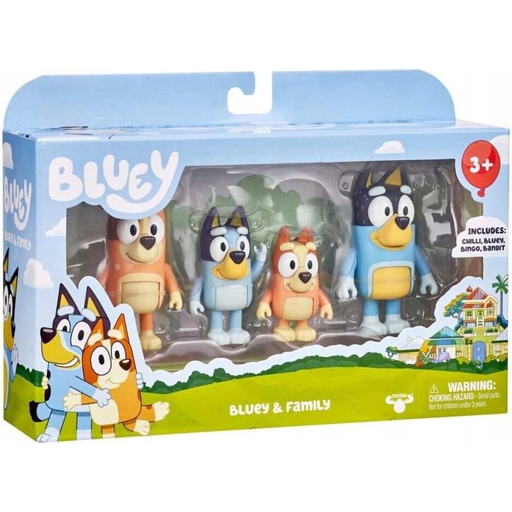 Комплект фигурки Bluey Family, многоцветни, за деца над 3 години