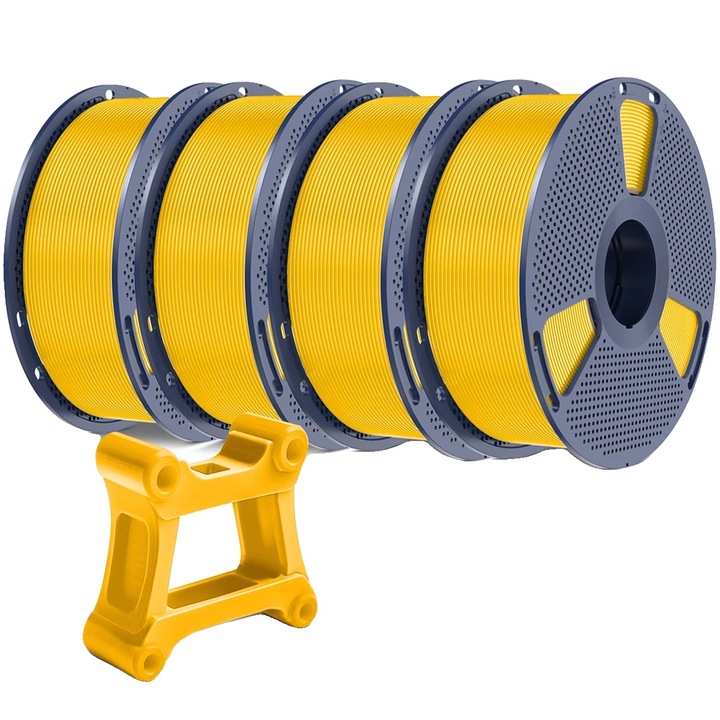 Filament 3D PETG 4kg sárga, 4 kerék készlet, ellenálló és könnyen használható
