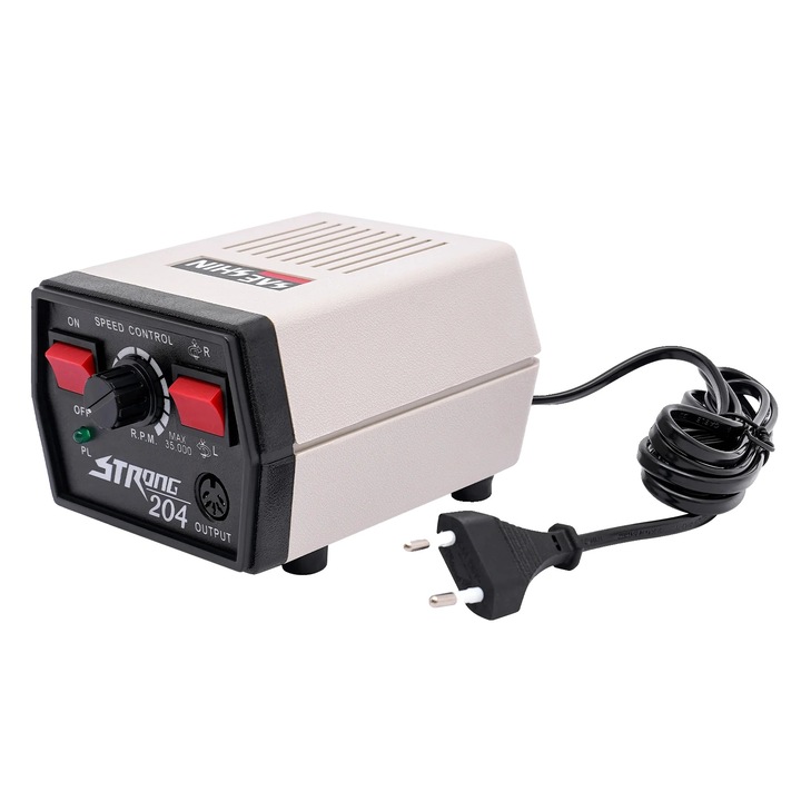 Elektromos polírozógép, 35000 ford./perc, kompakt design, fekete és szürke-fehér, 10.8x13.5x7.6cm