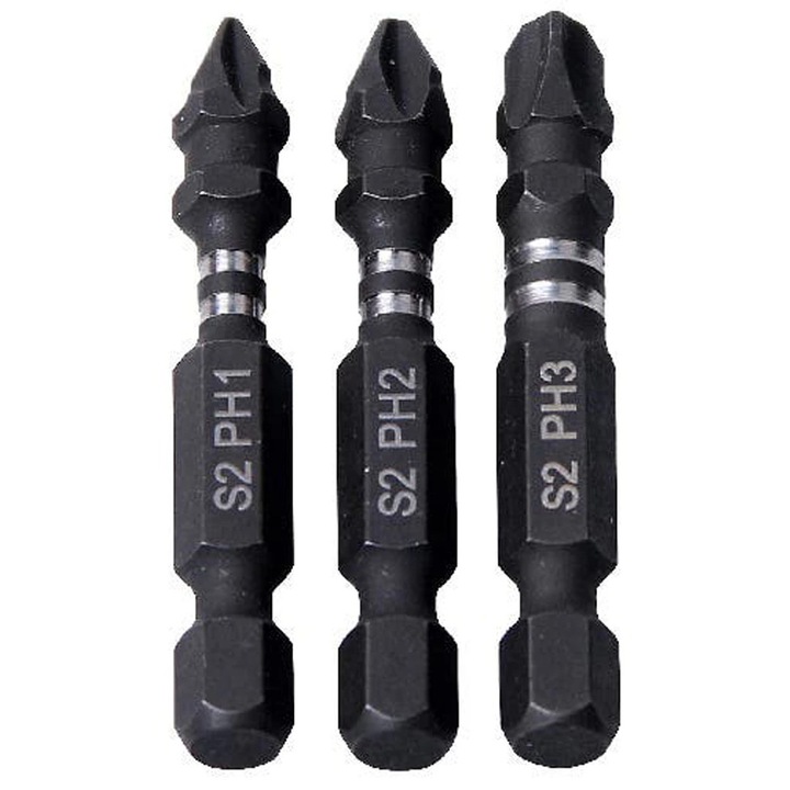 Set 3 biti impact ERBAUER, 50mm, PH1