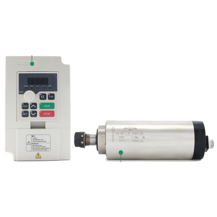 Motor CNC, 2.2kW, 24000rpm, inox, PH80mm