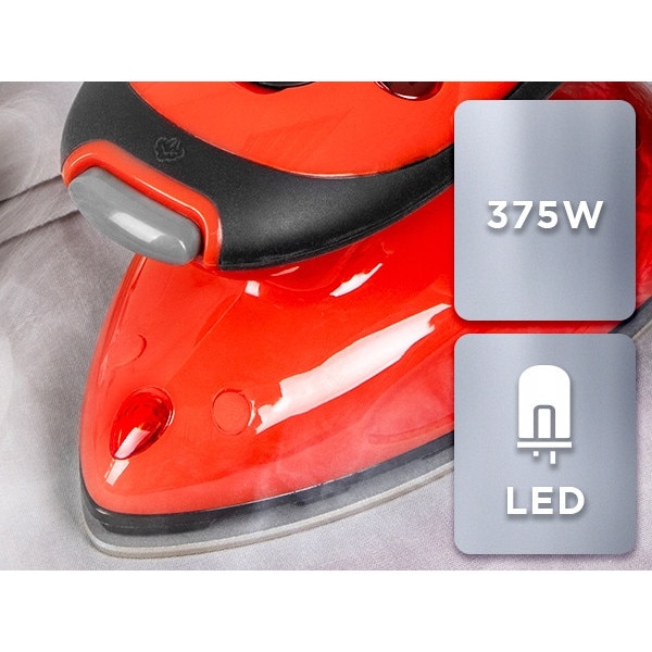 Mini fier de calcat cu aburi Duronic SI2, 375W, rosu, capacitate rezervor 50ml, reglare temperatura 65-230C
