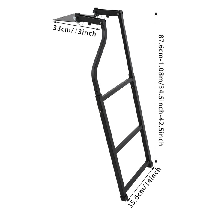 Scara pentru camion, design pliabil, capacitate mare, 33x87.6-108cm, carbon steel