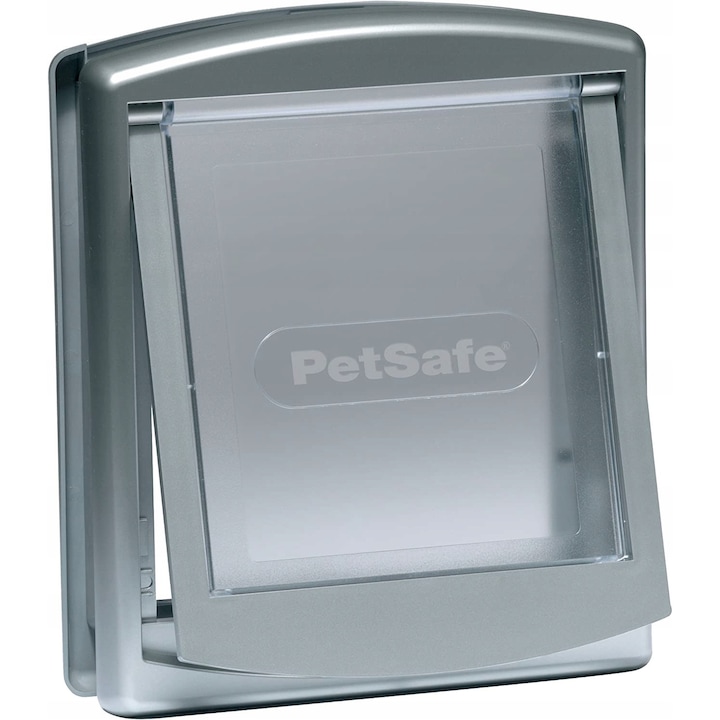 Usa pentru animale PetSafe, 38,6x45,6cm, rezistenta la intemperii, pentru caini mari si pisici, gri