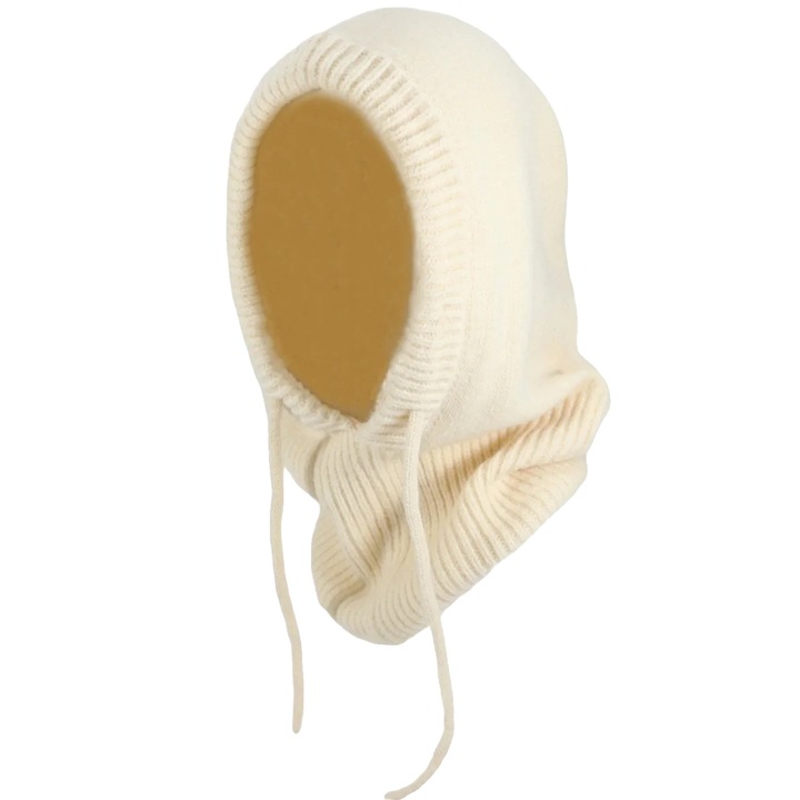 Caciula de iarna, design tricotat, bej, dimensiune unica