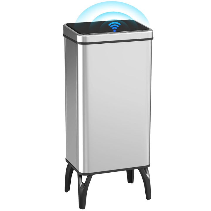 Cos gunoi, Senzor infrared capac inchidere lenta 50L argintiu