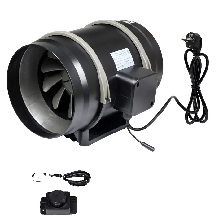 Légszűrő rendszer, 8 hüvelykes EC ventilátor, nagy légáramlási hatékonyság, aktív szén