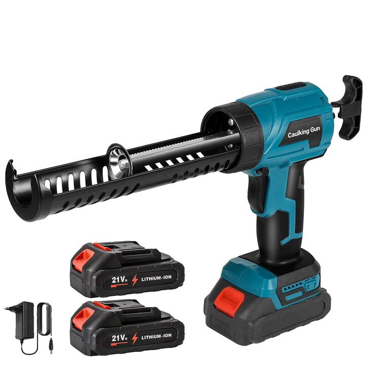 Pistol de lipit electric, viteza ajustabila, design wireless, set cu 2 baterii