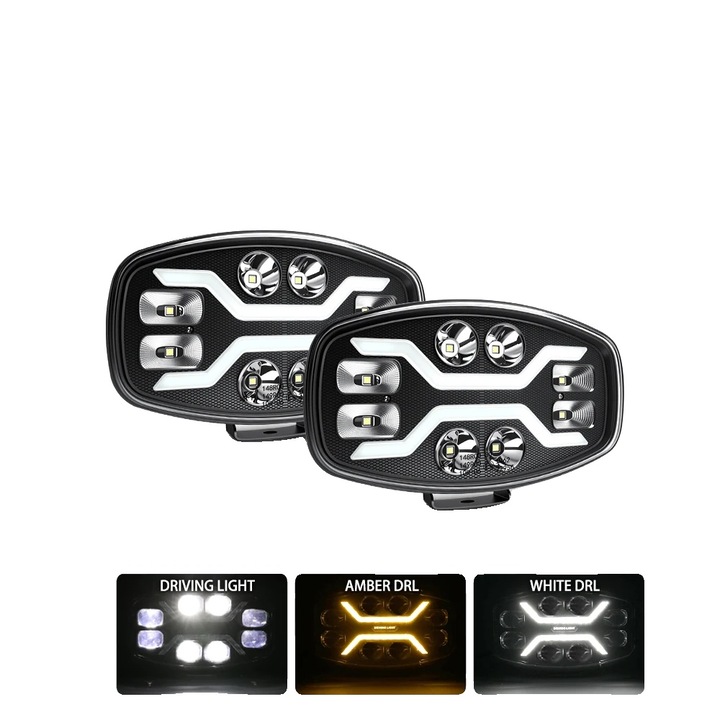 LED фенери, 2 броя 958-8FG, издръжлива конструкция, водоустойчиви, смесена светлина, 9-30V