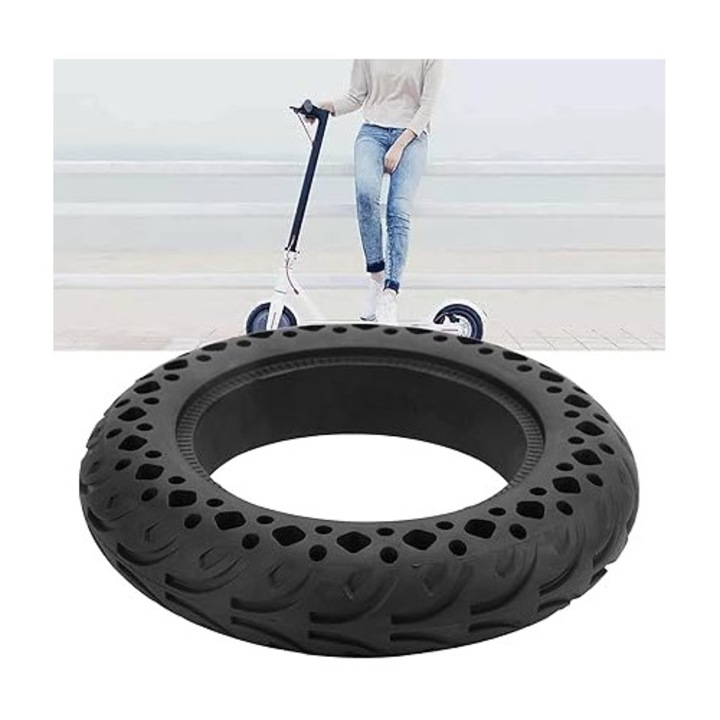 Anvelopa Solida Trotineta Electrica 10x2.0 Compatibil Kugoo M4 Pro, Zero 10, Techlife X5 X6, Joyor Y10, Cauciuc Anti-Explozie