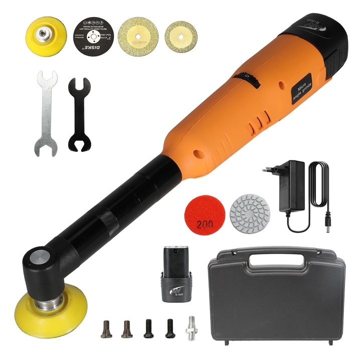 Polizor electric, 200W, 7 viteze, portocalie, 3MM chuck