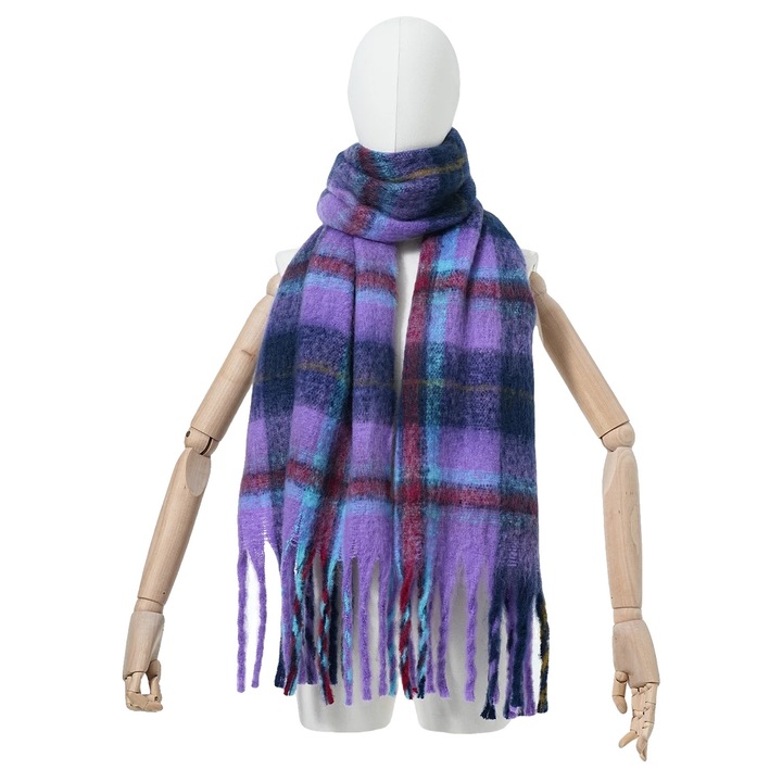 Esarfa tricotata, model cu dungi, lungime >175 cm, multicolor