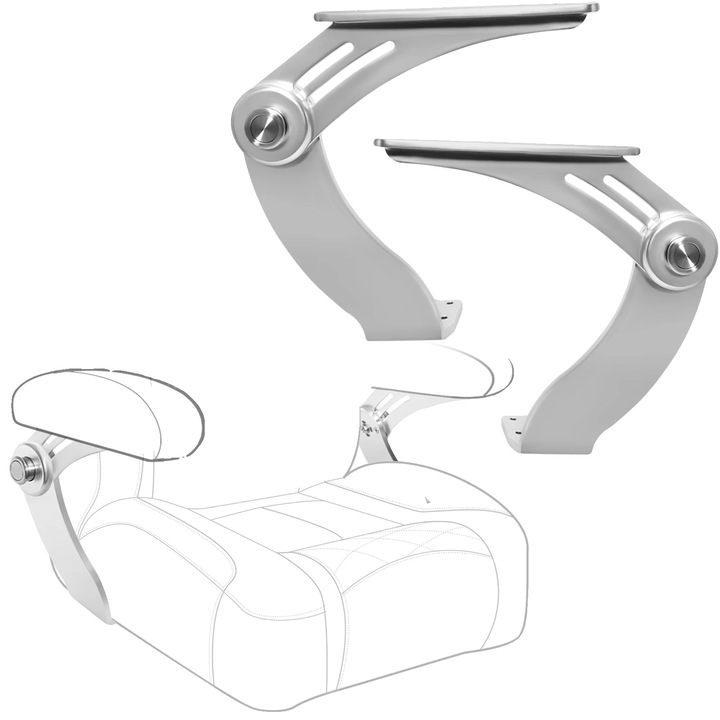 Set de cotiera pliabila, aliaj de aluminiu, design robust, pivotare 90°, dimensiuni ajustabile
