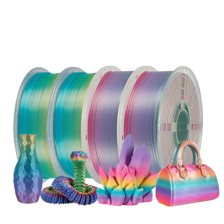 Filament 3D, 4KG Silk MIX B, PLA, 1.75mm, multicolor