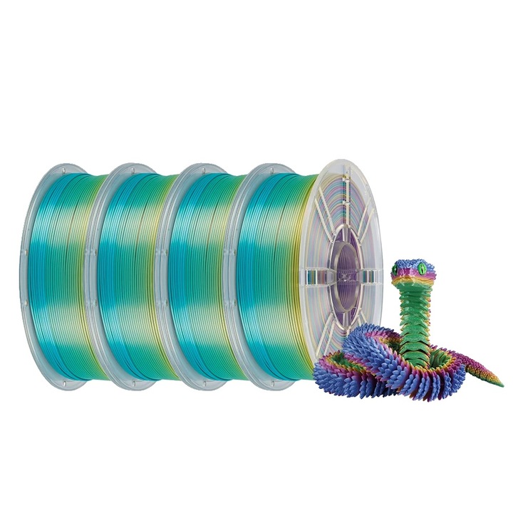 Filament 3D, 4KG Silk Mini PLA, finisaj matasos, diametru 1.75mm, temperatura imprimare 190-220C