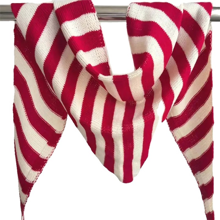 Esarfa din acril moale, design in dungi, stil A, o marime