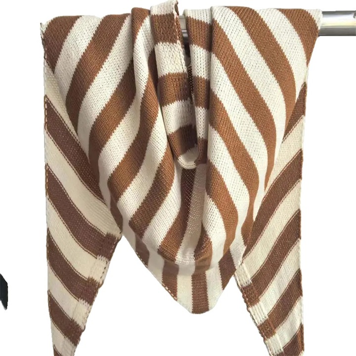 Esarfa din acril moale, design in dungi, stil C, o singura marime