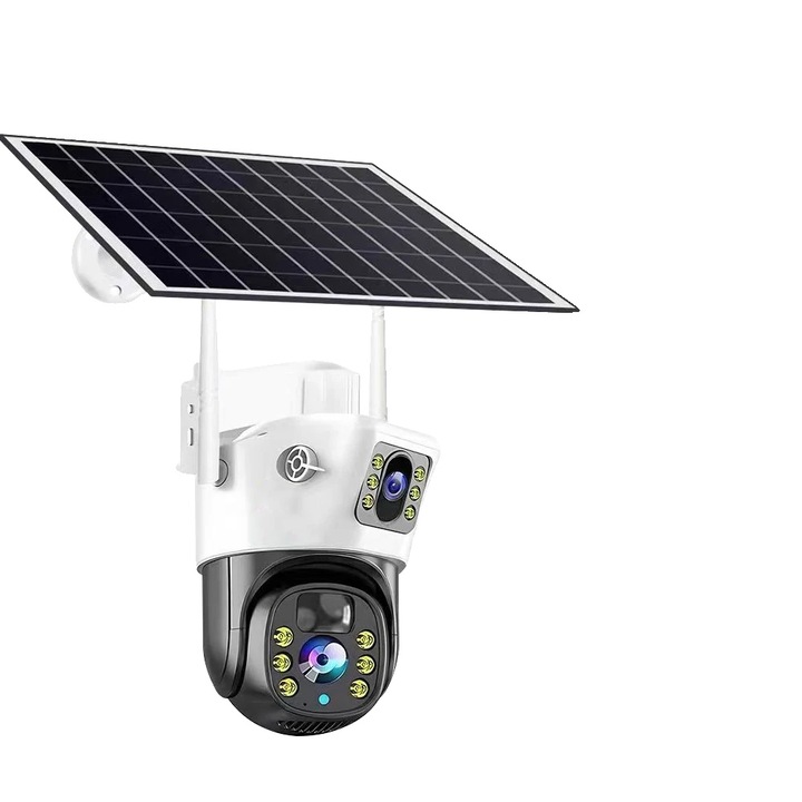 Camera de supraveghere exterioara, 8MP, solara, conectivitate Wi-Fi 360, fara card